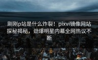 刚刚p站是什么炸裂！pixvi镜像网站探秘揭秘，劲爆明星内幕全网热议不断