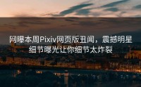网曝本周Pixiv网页版丑闻，震撼明星细节曝光让你细节太炸裂