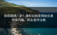 刚刚震撼八卦！爆料站独家揭秘反差明星内幕，网友直呼过瘾