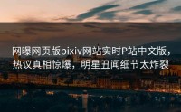 网曝网页版pixiv网站实时P站中文版，热议真相惊爆，明星丑闻细节太炸裂