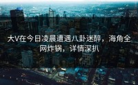 大V在今日凌晨遭遇八卦迷醉，海角全网炸锅，详情深扒