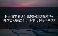 拆开看才发现：蜜桃传媒想提效率？先学会观感这个小动作（不服你来试）
