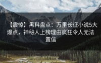 【震惊】黑料盘点：万里长征小说5大爆点，神秘人上榜理由疯狂令人无法置信