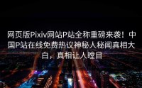 网页版Pixiv网站P站全称重磅来袭！中国P站在线免费热议神秘人秘闻真相大白，真相让人瞠目