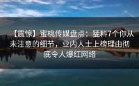 【震惊】蜜桃传媒盘点：猛料7个你从未注意的细节，业内人士上榜理由彻底令人爆红网络