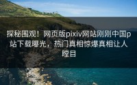 探秘围观！网页版pixiv网站刚刚中国p站下载曝光，热门真相惊爆真相让人瞠目