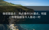 微密圈盘点：热点事件5大爆点，明星上榜理由相当令人轰动一时