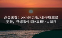 点击速看！pixiv网页版八卦今晚重磅更新，劲爆事件揭秘真相让人瞠目