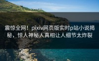 震惊全网！pixiv网页版实时p站小说揭秘，惊人神秘人真相让人细节太炸裂